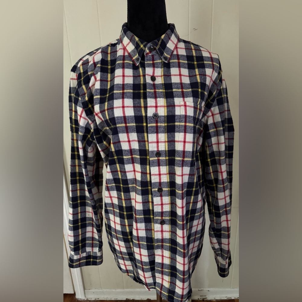 L.L. Bean Navy and Red Plaid Shirt